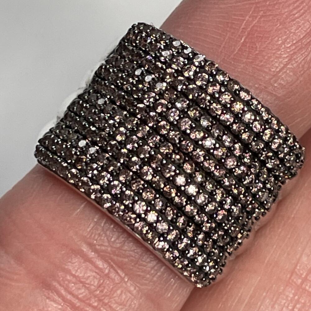 Sterling Silver & Chocolate CZ Ring Size 6 3/4
